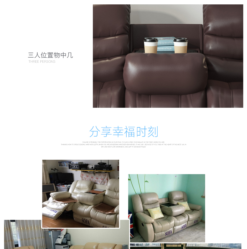 sofa da đơn giản không gian căn hộ nhỏ trên ba lớp đầu tiên của sofa da phòng khách phòng nghe nhìn hiện đại của Mỹ - Ghế sô pha sofa đẹp giá rẻ