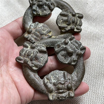 Antique bronze instrumental artisanal antique pièce versée pour carte de taille Ceinture en cuir Baolol épaisseur conbruyée collection Jiapu