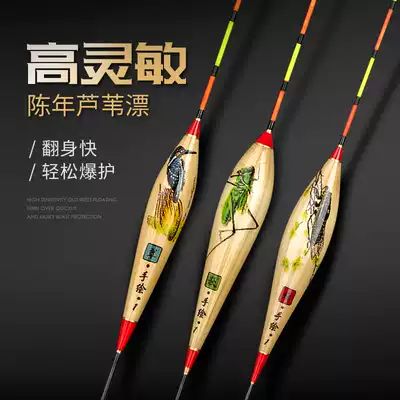 Fish drift reed drift carp crucian carp float High sensitivity bold eye-catching hand-painted reed fishing drift set