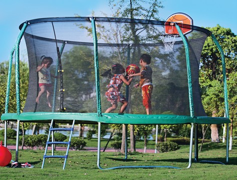 Kindergarten Trampoline Trampoline Children Home Large Outdoor Commercial Adults Fitness Weight Loss Toddler With Protective Mesh Jumping Bed