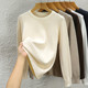 2025 new autumn and winter round neck sweater women's thickened inner slim fit pullover bottoming sweater long-sleeved top