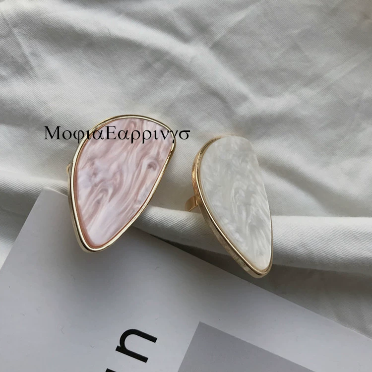 Mojia / Super Super Exaggeration Limited Phần thưởng Baroque Lõm hình nhẫn Châu Âu và Mỹ Ring Finger Finger nhẫn vàng trắng