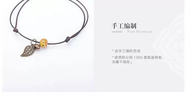 Jingdezhen gốm gốc đan tay đơn giản thời trang dân tộc phong cách tươi và phổ biến vòng chân nữ cửa hàng phụ kiện