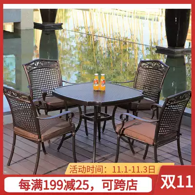 European cast aluminum tables and chairs Leisure outdoor tables and chairs courtyard garden terrace balcony combination coffee bar table hot sale