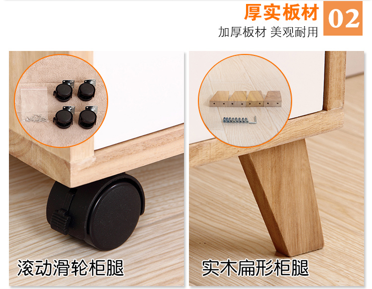 Ngăn kéo Bắc Âu phòng ngủ gỗ rắn đơn giản hiện đại tủ khóa phòng khách tủ lưu trữ kinh tế loại ngăn kéo tủ năm thùng - Buồng giá sách đẹp