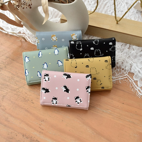 Свежий милый бумажник, короткая маленькая сумка через плечо, складной ультратонкий кошелек, коллекция 2023