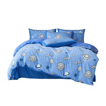 Mercury Home Textiles Cotton Four-piece Set Class A Antibacterial Cotton Set Childrens Cartoon Sheets and Quilt Covers