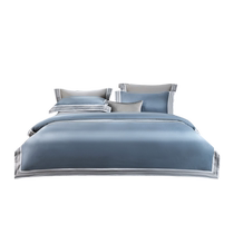 Mercury Home Textiles 140S double-strand Italian imported long-staple cotton four-piece satin jacquard light luxury bed sheet and quilt cover