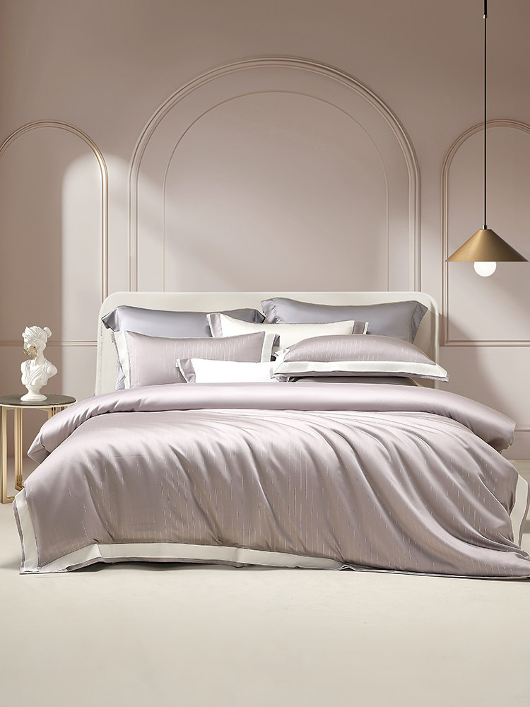 Mercury Home Textiles 60 Tencel Count ™ Lyocell Four-Piece Silver Fiber Antibacterial Set Satin Light Luxury Bed Sheets and Quilt Cover