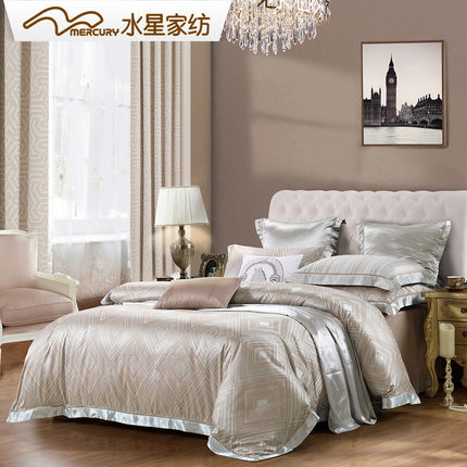 水星家纺欧式莫代尔大提花四件套北欧神话双人1.8米床2018新品
