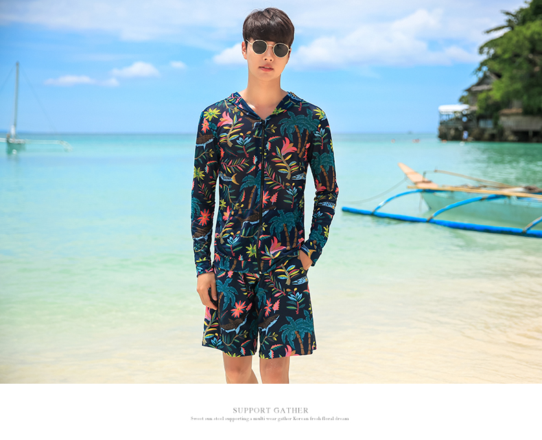 Ba cặp đôi kỳ lạ mặc đồ bơi gợi cảm bên bờ biển bikini phẳng góc ngực nhỏ tập hợp quần bơi nam mới đi biển - Vài đồ bơi đồ đi biển cho cặp đôi