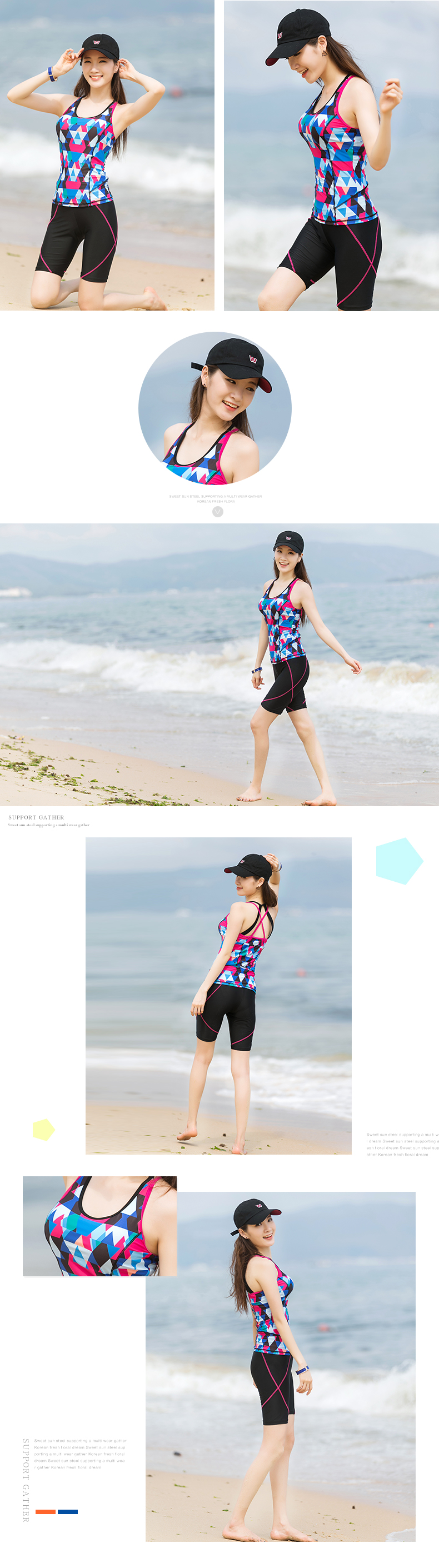Bộ đồ bơi liền thân bó sát của cô San Qi 17020 - Bộ đồ bơi hai mảnh bikini 2 mảnh