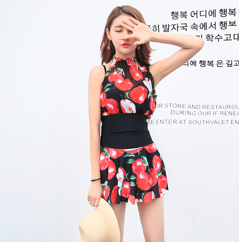 Ba mảnh lẻo một mảnh thép tấm ngực nhỏ tập hợp áo tắm bảo thủ nữ che bụng là mỏng cỡ lớn áo tắm suối nước nóng Hàn Quốc - Bộ đồ bơi One Piece đồ bơi một mảnh