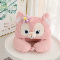 Can Ailina Belle cartoon hooded u-shaped pillow neck pillow neck protection cervical cervical pillow travel pillow u-shaped girl heart