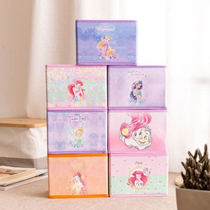 Cute cartoon princess sundries finishing box office desktop foldable storage box sub cosmetics storage box students