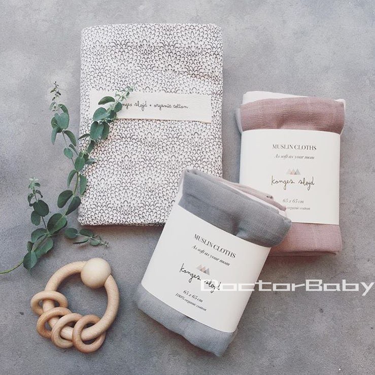 ▲Spot Denmark Konges Slojd baby organic cotton yarn cloth towel multi-purpose nursing three packs