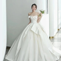 Light Lord's wedding dress 2022 bride smeat satin-faced high-quality French fugitive princess white