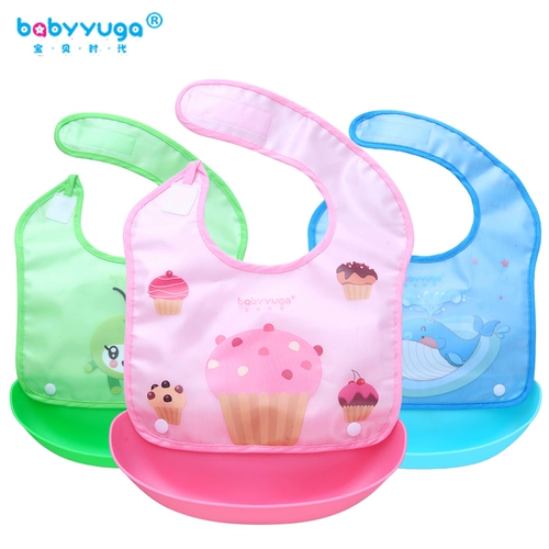 Детский мягкий трехмерный водонепроницаемый съемный большой нагрудник для еды для раннего возраста