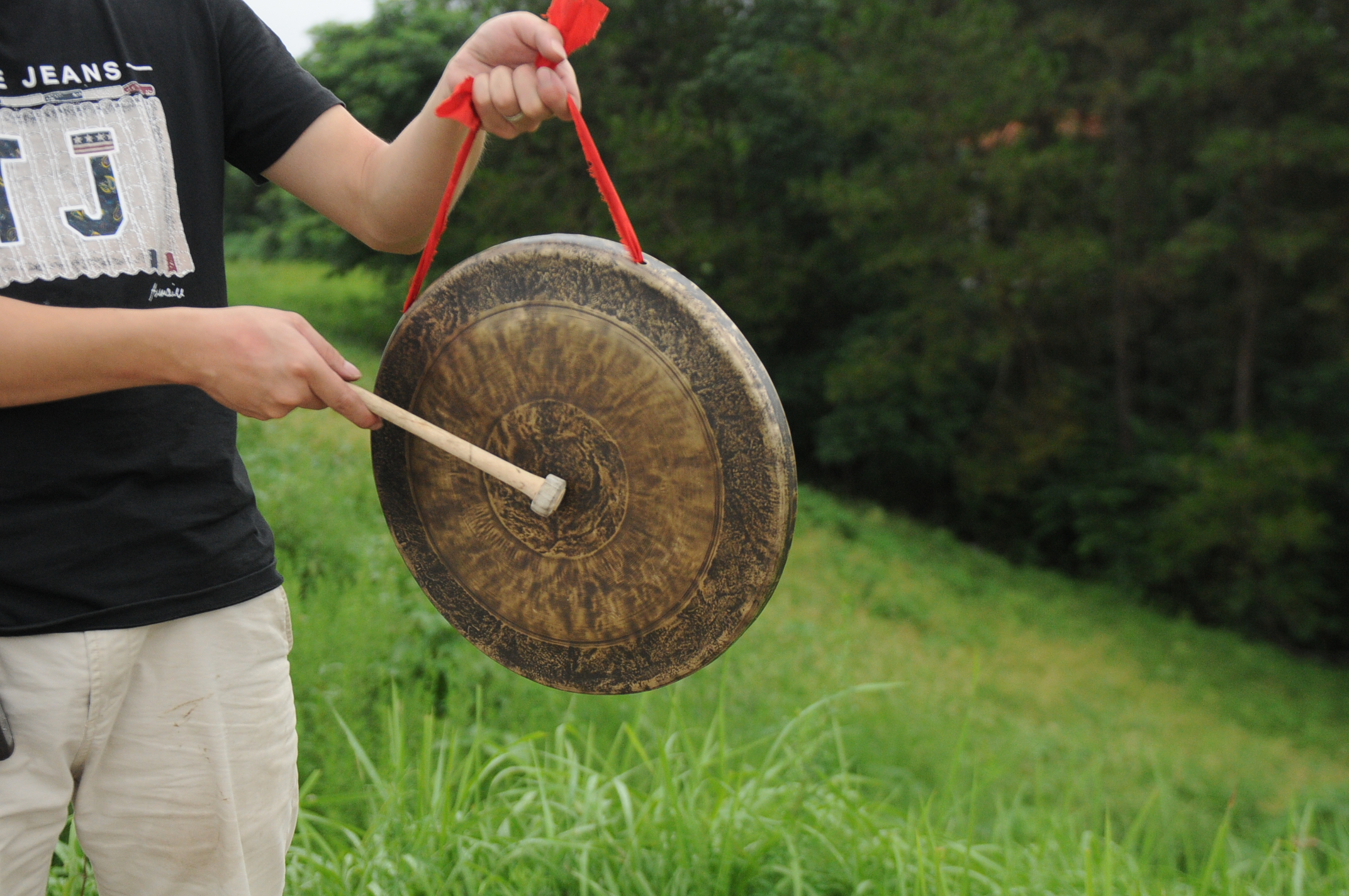 36~40CM open road gong Pure hand copy gong Henan and Anhui commonly used bronze gong Old gong straight edge convex bottom gong