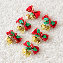 Noki 5cm will ring bells small Christmas bow diy material Christmas Tree wreath ornament (6pcs)