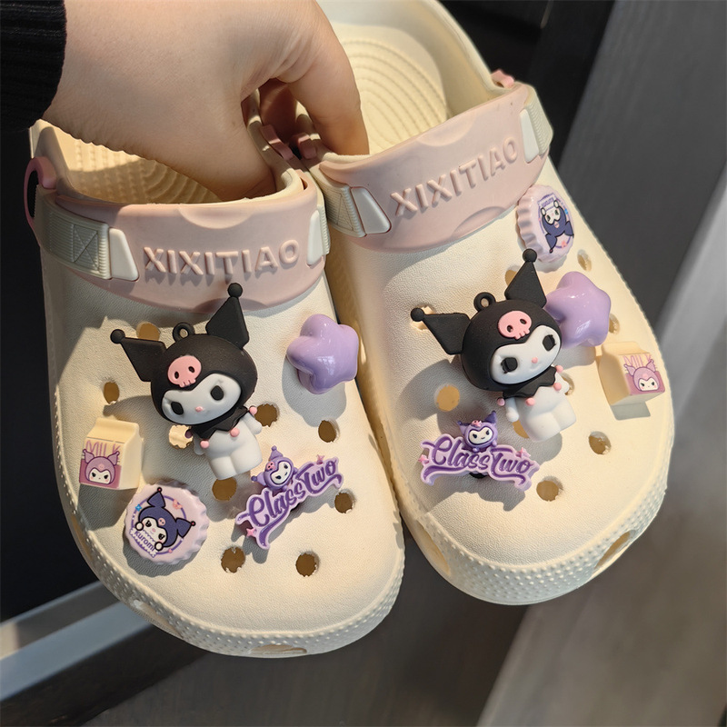 Cute Cartoon Crocs Accessories Shoe Charms Kuromi Sanrio Cinnamoroll Shoe Decoration Accessories