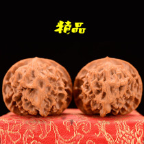 Wenwan walnut lion head three-edged big run four-edged extra-large boutique collection-level play hand play hemp carving special-shaped old