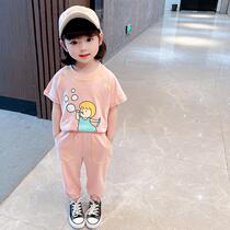 Korean Girls Foreign Style Sports Suit Children's Wear 2021 Summer Baby Net Red Summer Wear Children's Summer Clothes