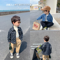 South Korean boy denim jacket foreign gas 2021 new male baby blouses spring and autumn childrens autumn clothes children handsome