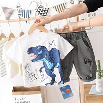 South Korea ins children's clothing boy suit summer season 2021 boy foreign style children baby short sleeve two-piece handsome tide 3
