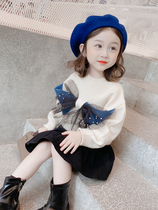 South Korean female baby foreign air sweater 2021 autumn clothing new girls knitted sweater Korean version of sweater children knitted blouses