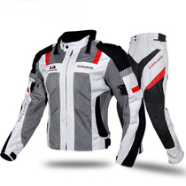 Motorcycle suit suit Mens motorcycle summer breathable knight riding suit Womens fallproof waterproof reflective off-road racing suit