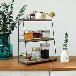 Japanese-Style Desktop Three-Tier Storage Rack, Cosmetics Storage Rack, Kitchen Storage Rack, Display Rack