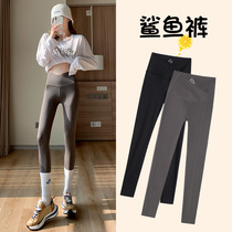 Leggings womens autumn and winter outer wear shark pants plus velvet thickening tight waist and thin than pants taller Barbie longer