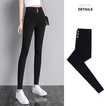 Black leggings women wear thin summer leggings small feet elastic black pants pencil high waist slim magic pants