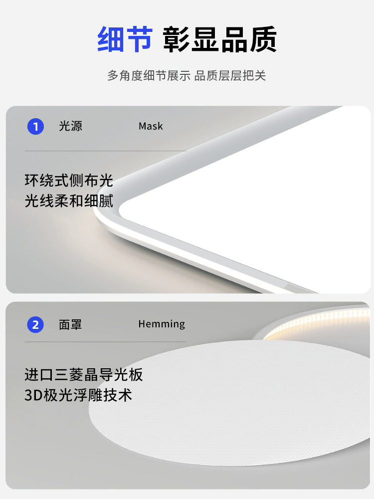 Full-Spectrum Ultra-Thin High-Brightness Bedroom Lamp, Eye-Protecting Ceiling Lamp, Living Room Main Light, Modern and Simple 2025 New Lighting Fixtures