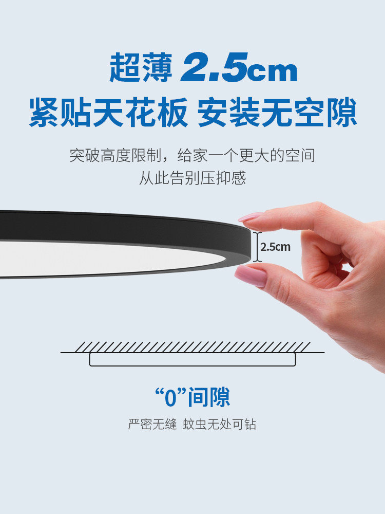 Edland Led Ceiling Lamp Kidsren's Room Full Spectrum Eye Protection Modern Simple Bedroom Living Room Study Ultra-Thin Lamp