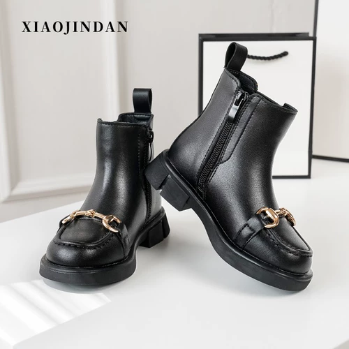 小金蛋 Martens, черные короткие сапоги, ботинки, модный наряд маленькой принцессы, коллекция 2022