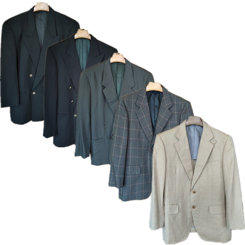 Vintage Italian-Made British Slim-Fit Business Suit Men's Double-Breasted Blazer X75