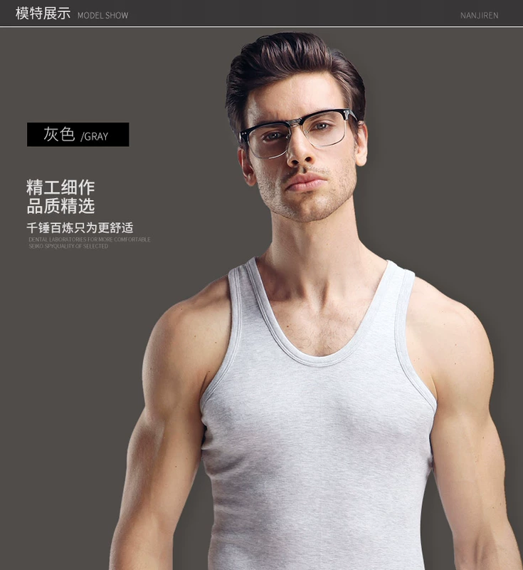 3 mảnh cotton Nam Cực mỏng mùa hè nam mỏng màu đen và trắng rào cản 100% cotton áo vest áo lót nam giá tốt