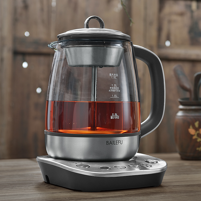 Bailefu black tea boiling teapot fully automatic steam boiling tea maker glass health pot electric kettle Pu'er steaming teapot