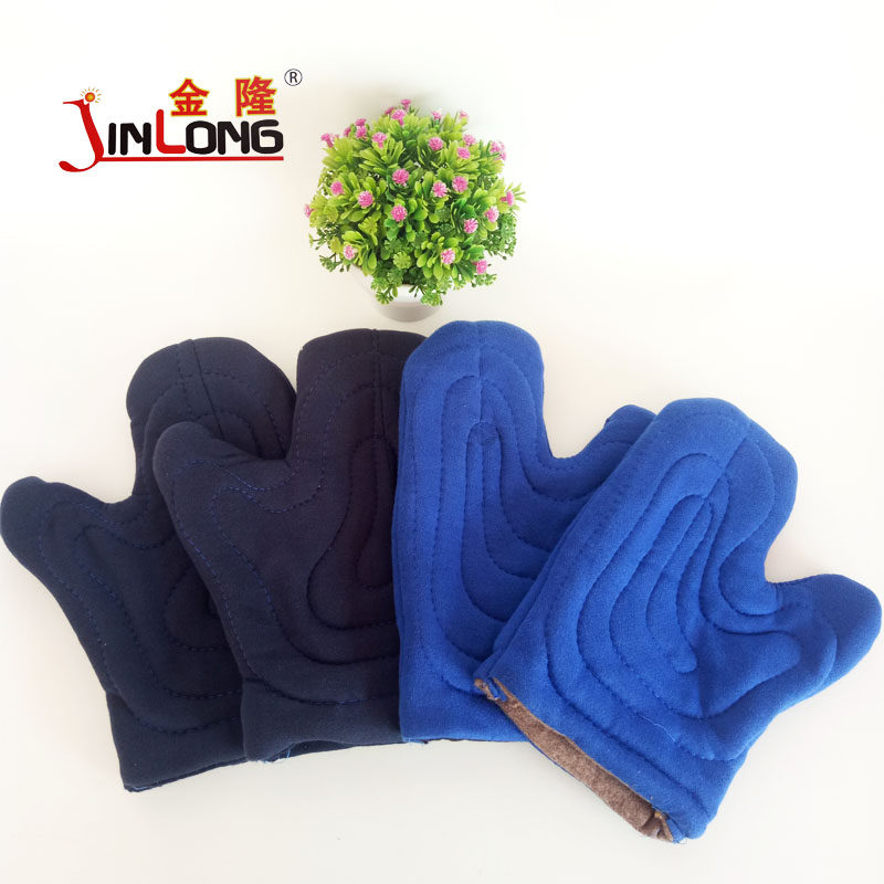 Short Stitch Cloth Cotton Gloves Bam Palm Oven Anti-Burn Two Finger Stuffy Thicken Industrial Heat Insulation Laubo