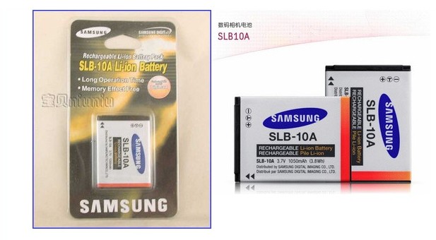 Samsung SLB-10A camera pin NV9 ES55 ES60 PL50 PL65 PL70 WB750 WB850F - Phụ kiện máy ảnh kỹ thuật số túi máy ảnh mirrorless