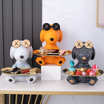 Puppy porch key storage ornaments modern cute cartoon creative home pink fortune resin living room decoration