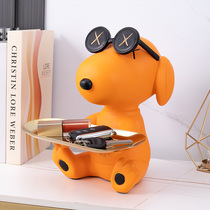Enter the door to put the key storage ornaments creative light luxury lucky puppy porch shoe cabinet TV cabinet home decorations