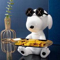Modern creative key storage ornaments cartoon puppy light luxury porch home living room desktop cute simple decoration