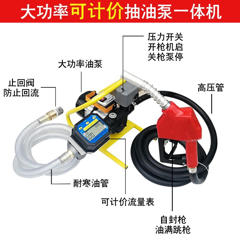 电动抽油泵12V24V220V汽油柴油加油泵车载防爆输油泵手提式抽油机