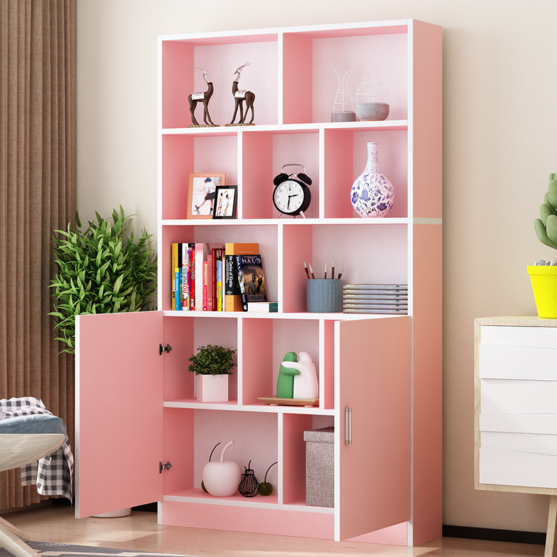Student bookshelf bookcase Simple floor shelf Children's bookcase Free combination locker Simple and modern