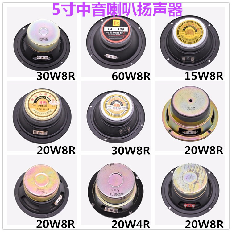 5-Inch Mid-Range Speaker 5inch 5.5inch Mid-Bass Speaker Professional Stage Ktv Speaker