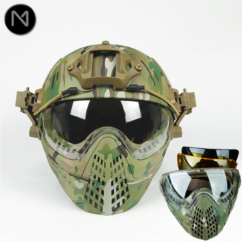 Outdoor real cs navigator tactical breathable steel mesh mask special forces fast helmet suitable for military fans mask