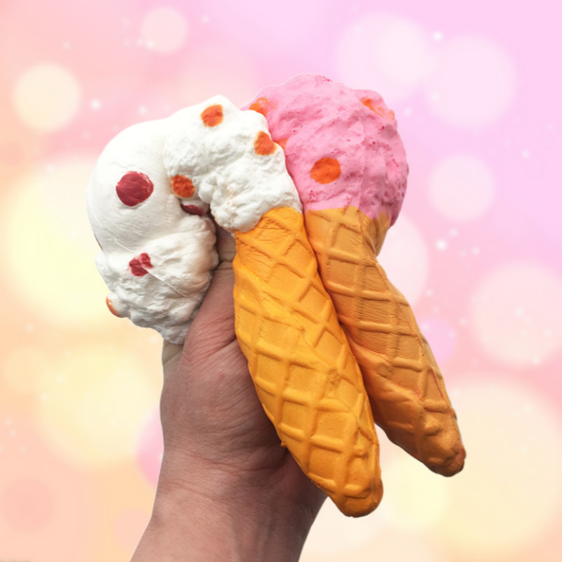 New big ice cream ice cream slow rebound squishhy simulation PU bread squishyfun vent toy